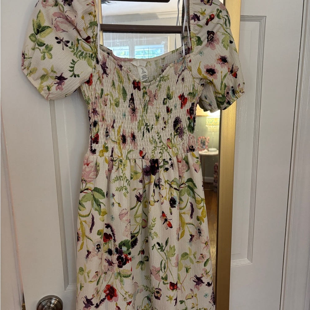 Floral Kids Dress with Puff Sleeves
